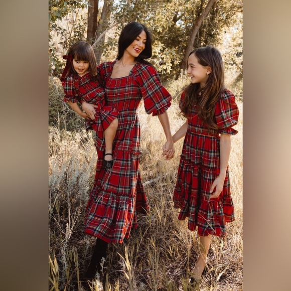 Ivy City Co nap dress maxi tiered smock holiday plaid madeline hill house tartan - Picture 8 of 9